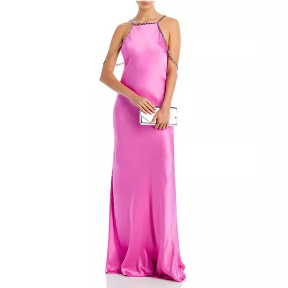 L’Agence Majesty Chain Trim Gown in Pink, NWT, Size 2 - Picture 3 of 16